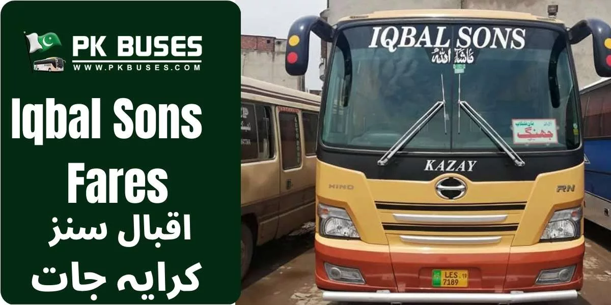 Iqbal Sons Ticket price List for Lahore to Faisalabad and Shorkot.